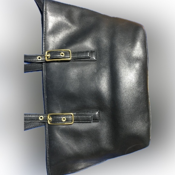 Coach Vintage Legacy West Mini Market Black Leather Tote